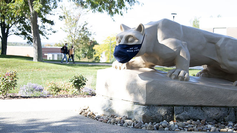 Lion Statue masked.