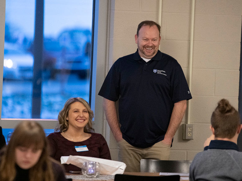 Rick talking to a future Penn Stater.