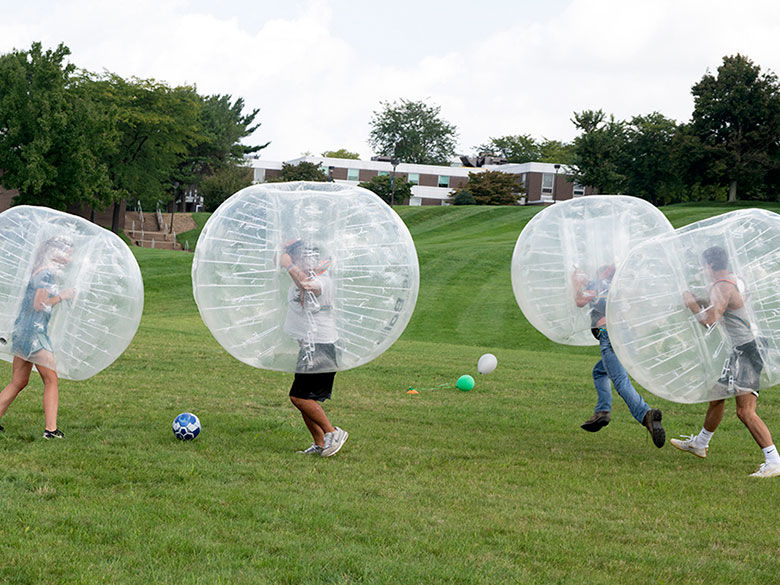 Soccer on campus.